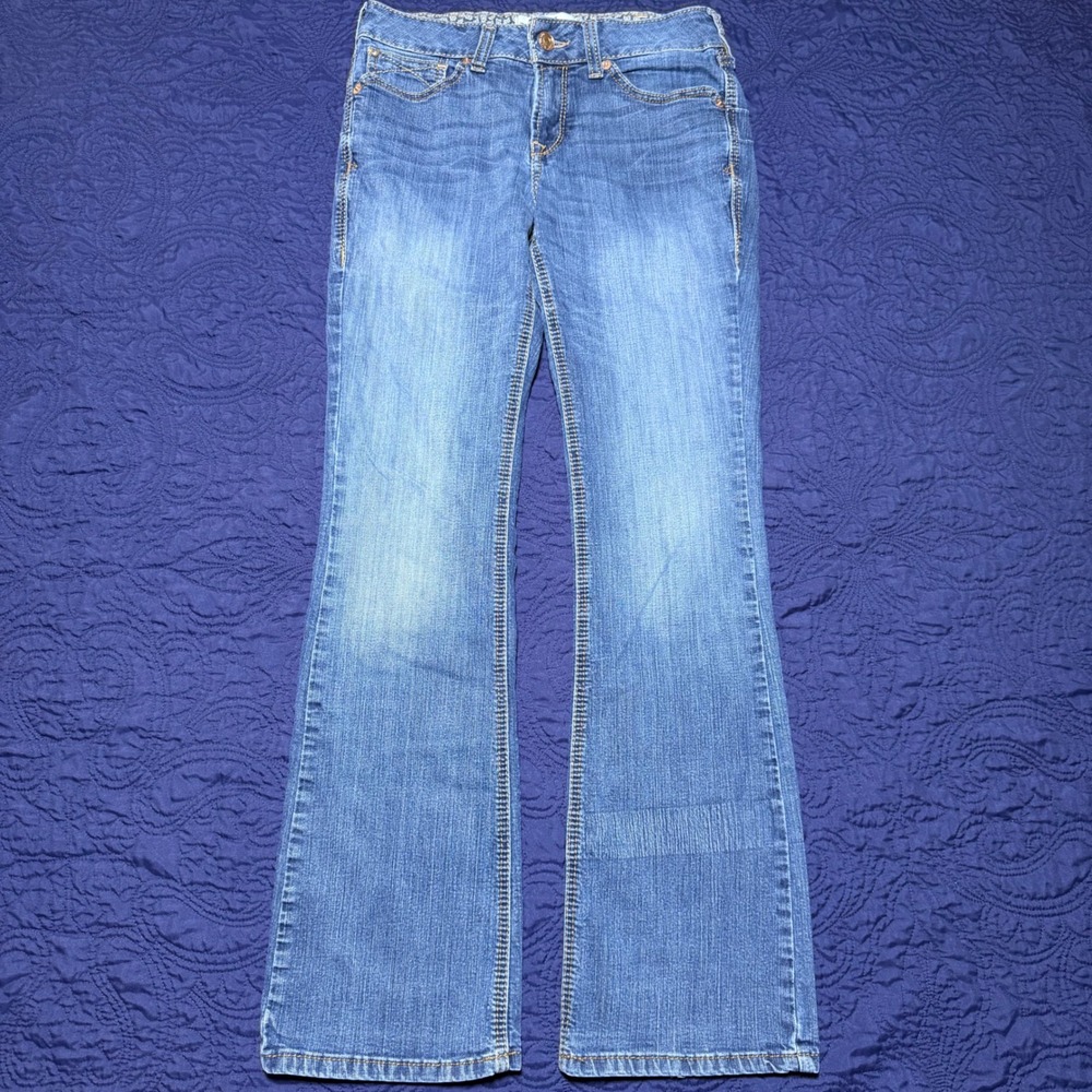Ariat Real Denim Rosa Boot Jean Medium Wash Mid Rise Bootcut Jeans 29R Heel Drag